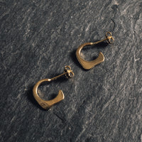 Another Feather Small Fin Hoops, 14K Gold