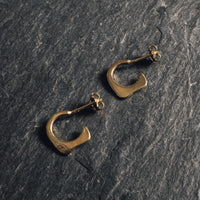 Another Feather Small Fin Hoops, 14K Gold