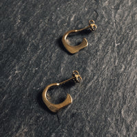 Another Feather Small Fin Hoops, 14K Gold
