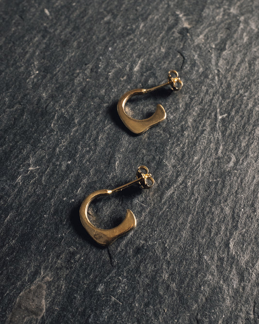 Another Feather Small Fin Hoops, 14K Gold