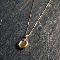 Another Feather Small Platter Necklace, 14k Gold