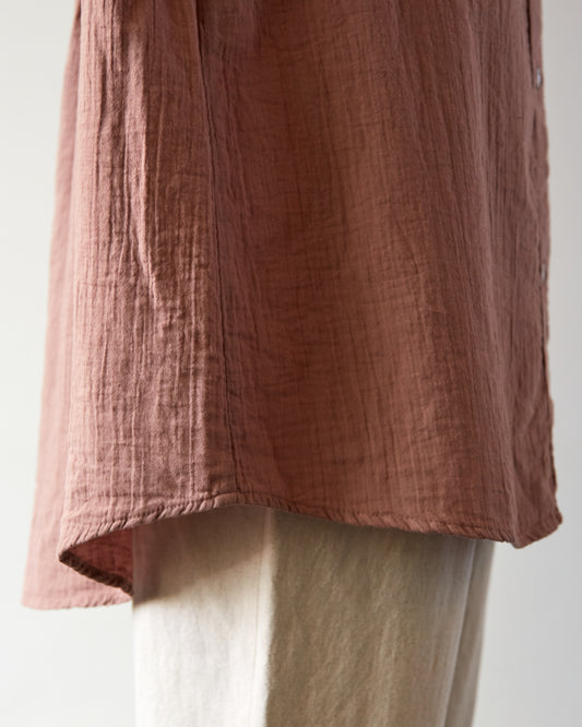 Delphine Oversized Overlay Shirt, Baked Coral