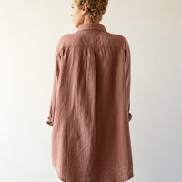 Delphine Oversized Overlay Shirt, Baked Coral