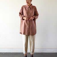 Delphine Oversized Overlay Shirt, Baked Coral