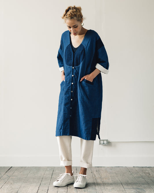 Delphine Gillian Coat, Patchwork Indigo