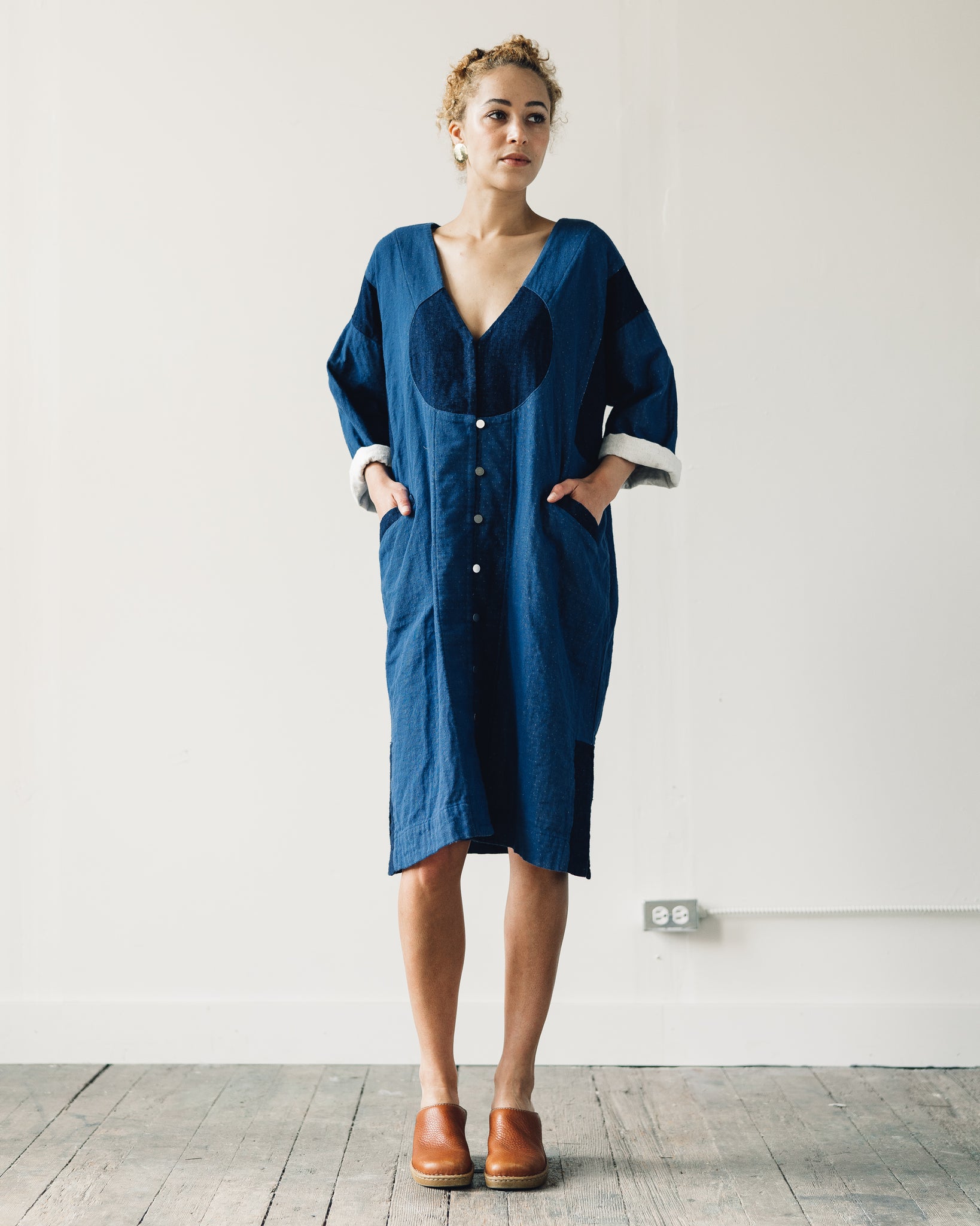Atelier Delphine Gillian Coat, Patchwork Indigo