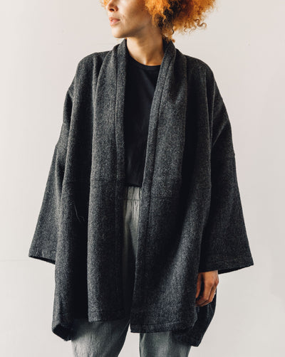 Atelier Delphine Haori Coat, Deep Sea Herringbone