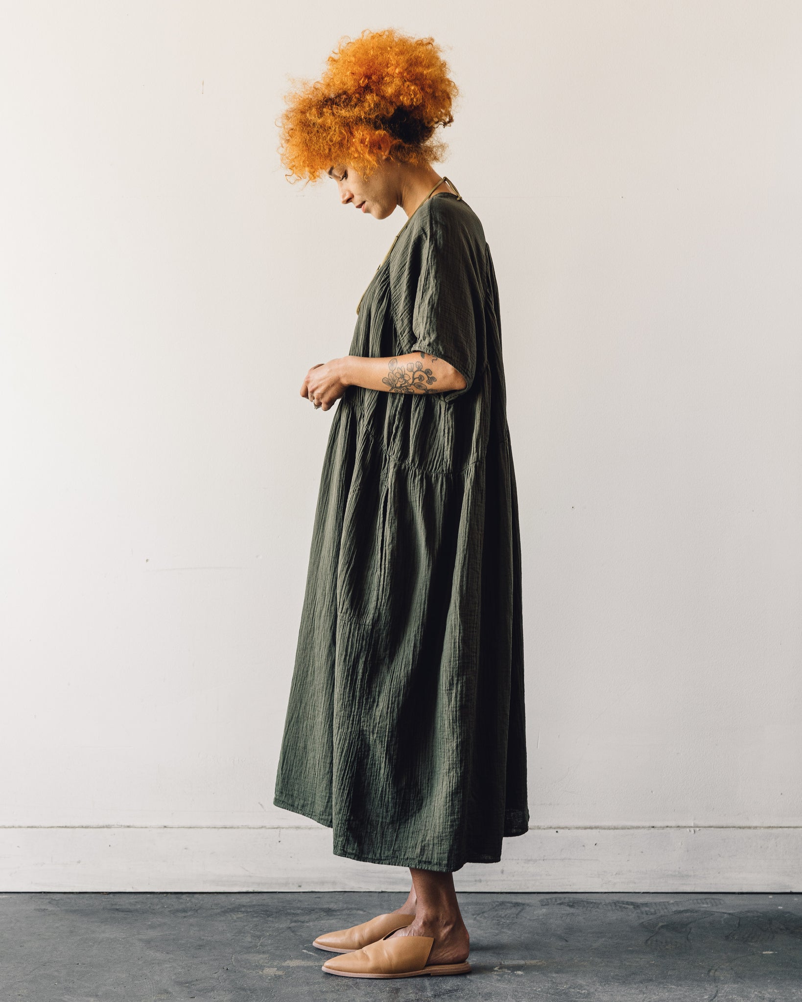 Atelier Delphine Lihue Dress, Hunter Green