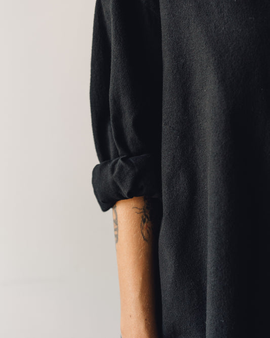 Delphine Oversized Overlay Shirt, Black