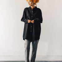 Delphine Oversized Overlay Shirt, Black