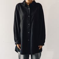 Delphine Oversized Overlay Shirt, Black