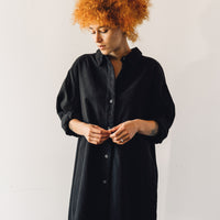 Delphine Oversized Overlay Shirt, Black