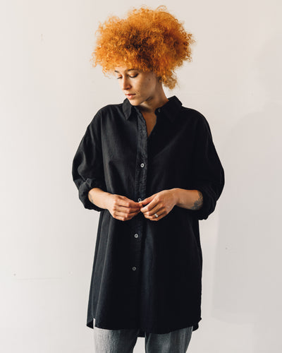 Delphine Oversized Overlay Shirt, Black