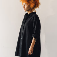 Delphine Oversized Overlay Shirt, Black