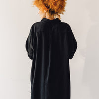 Delphine Oversized Overlay Shirt, Black