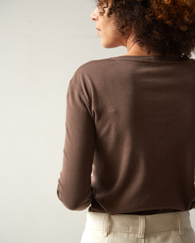 Diamond Leah Long Sleeve Tee, Cocoa