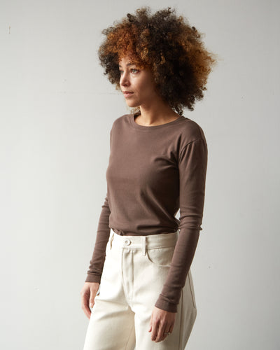 Diamond Leah Long Sleeve Tee, Cocoa