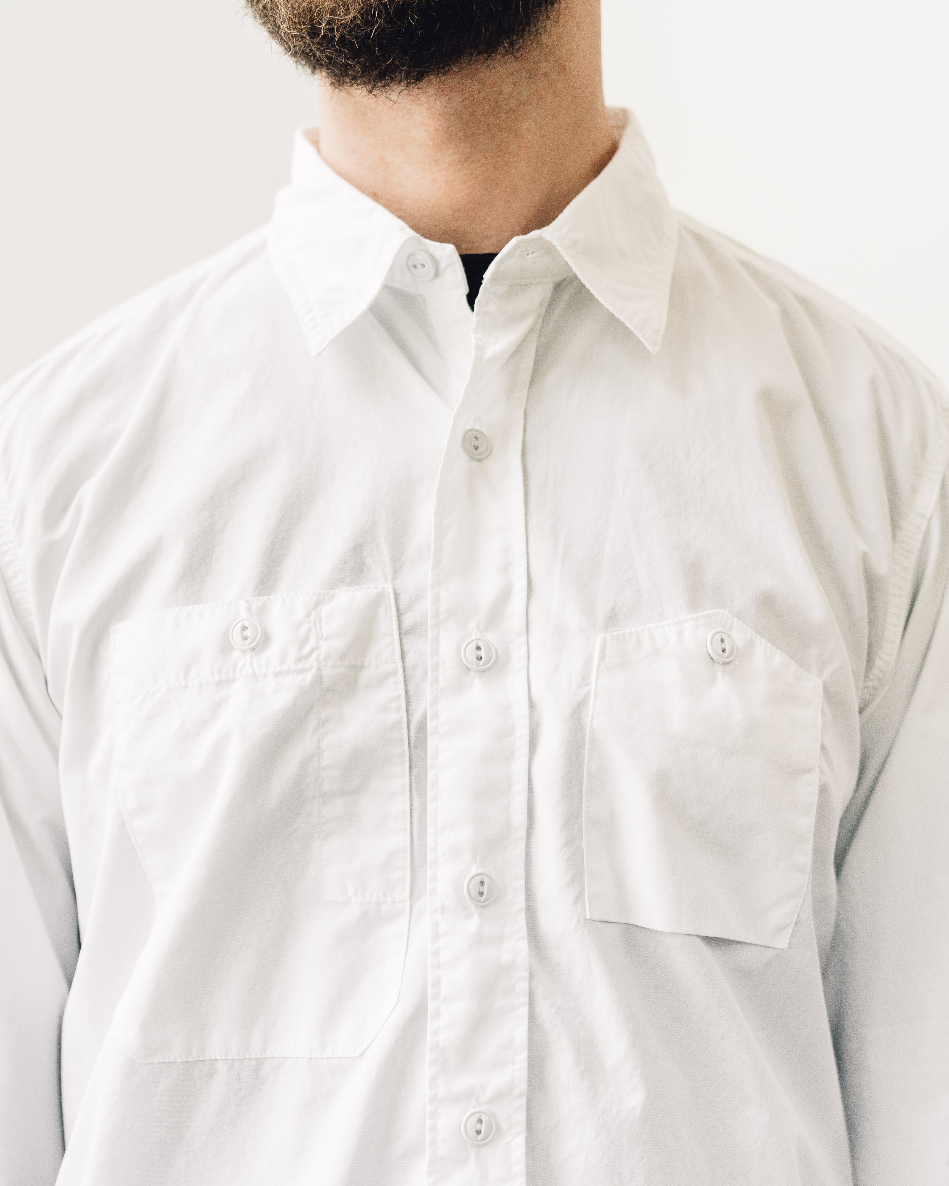 Engineered Garments Broadcloth Work Shirt, White – Glasswing