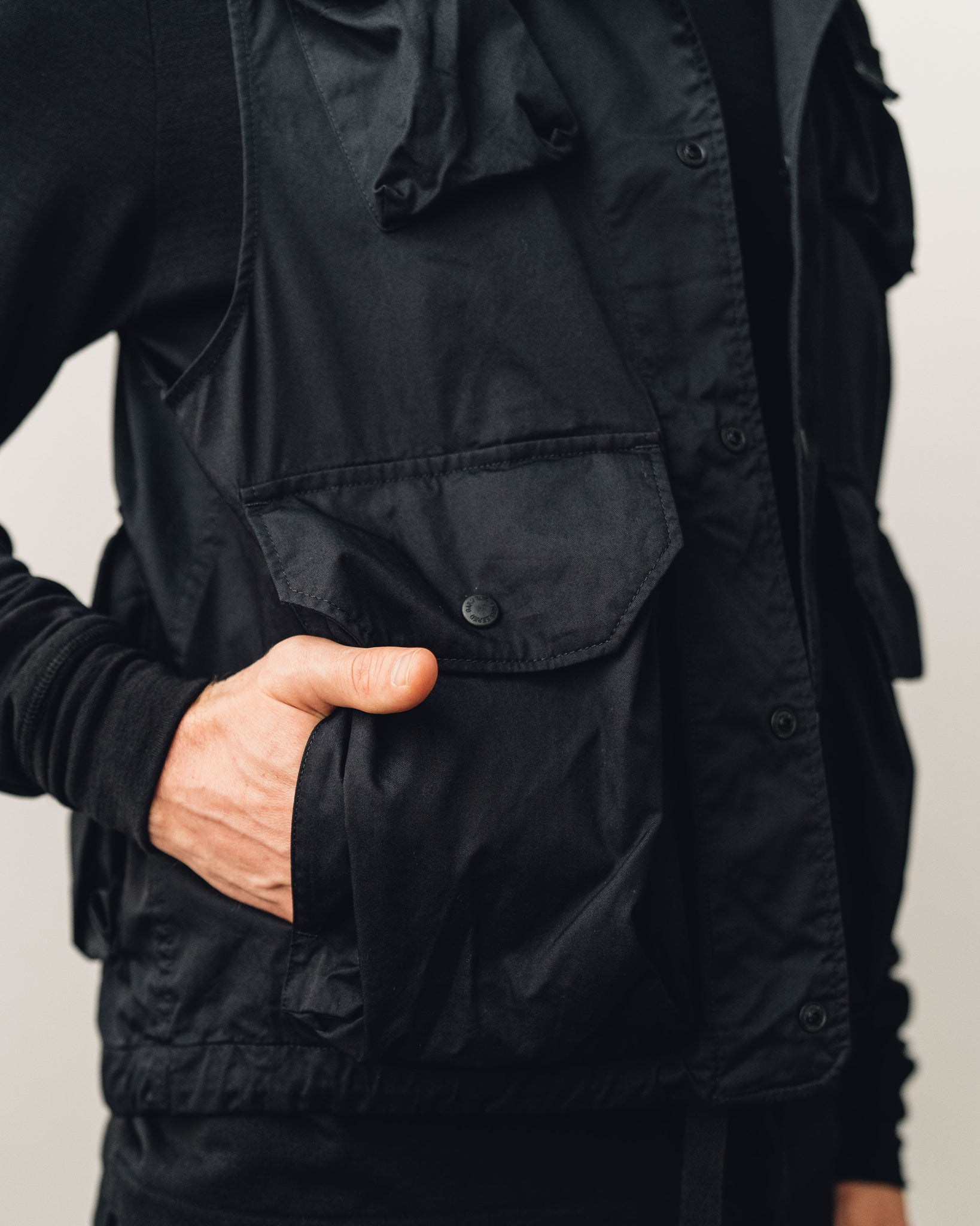 Engineered Garments Ripstop Field Vest, Black | Glasswing