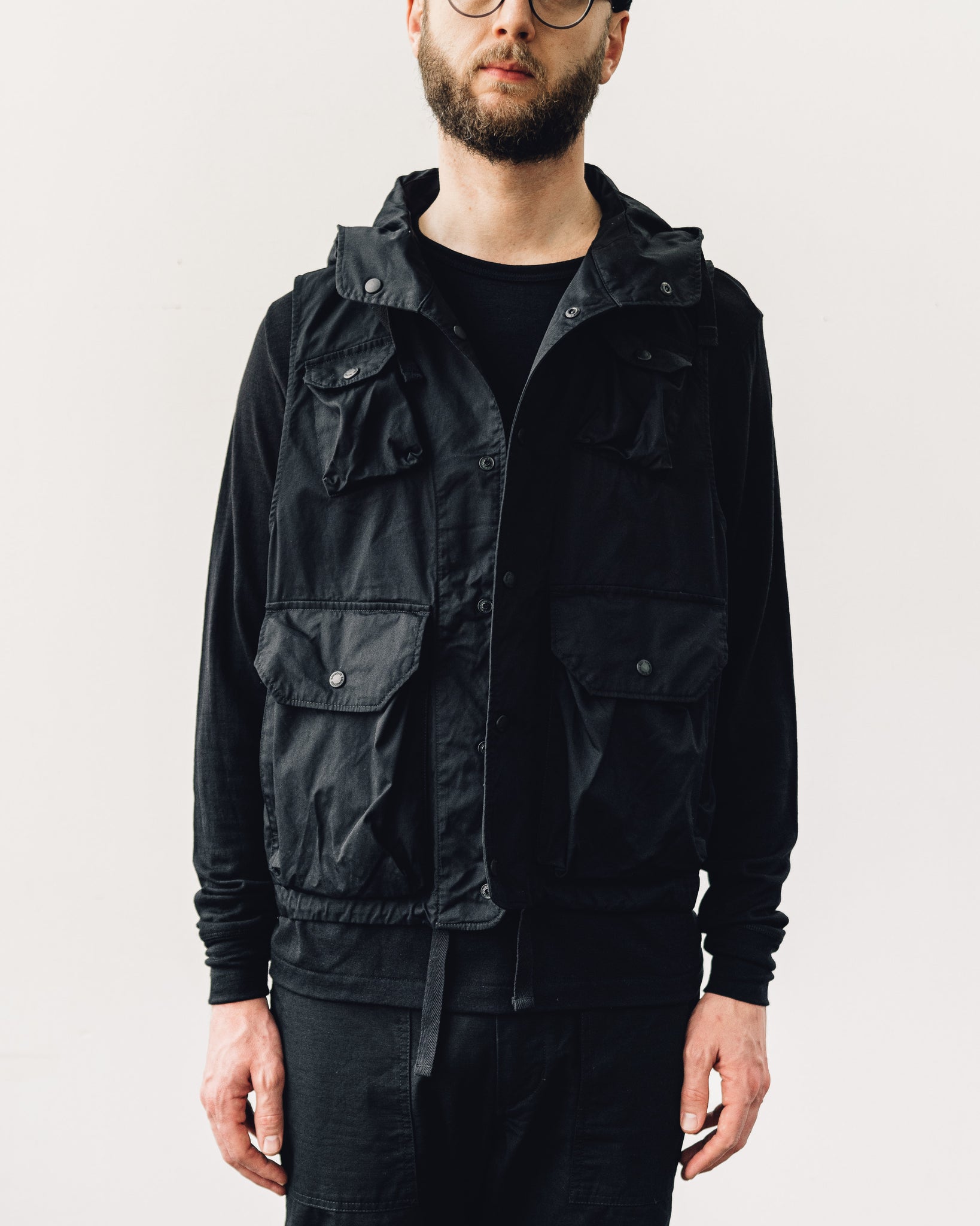 Engineered Garments Ripstop Field Vest, Black