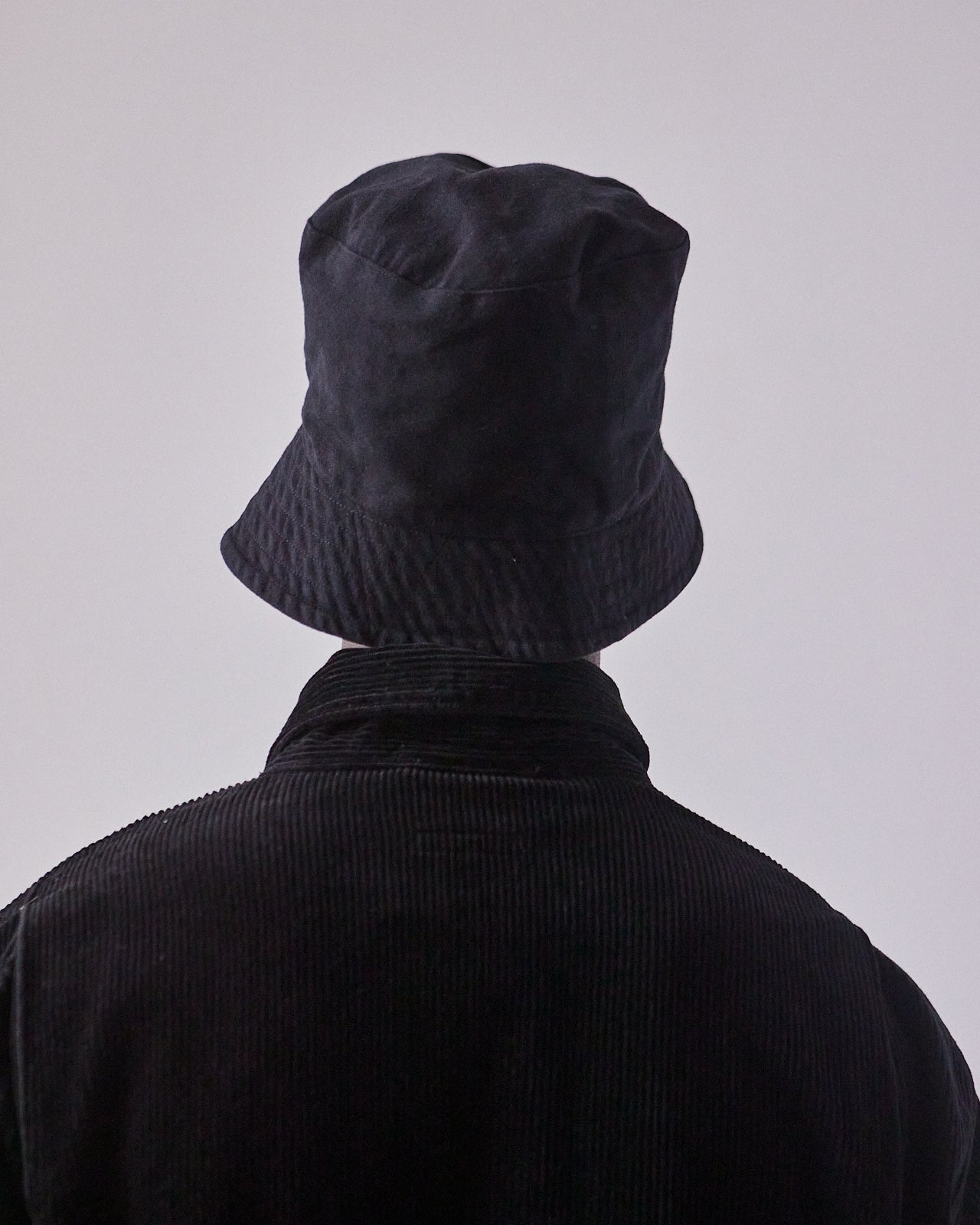 Engineered Garments Bucket Hat, Black Moleskin | Glasswing