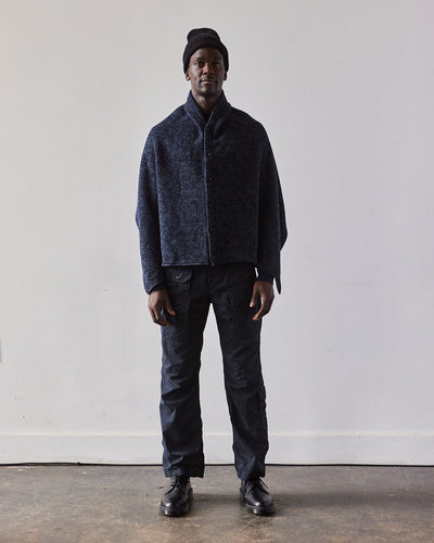 Engineered Garments Button Shawl, Heather Navy Sweater Knit