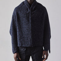 Engineered Garments Button Shawl, Heather Navy Sweater Knit