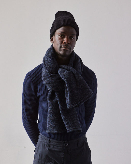 Engineered Garments Button Shawl, Heather Navy Sweater Knit