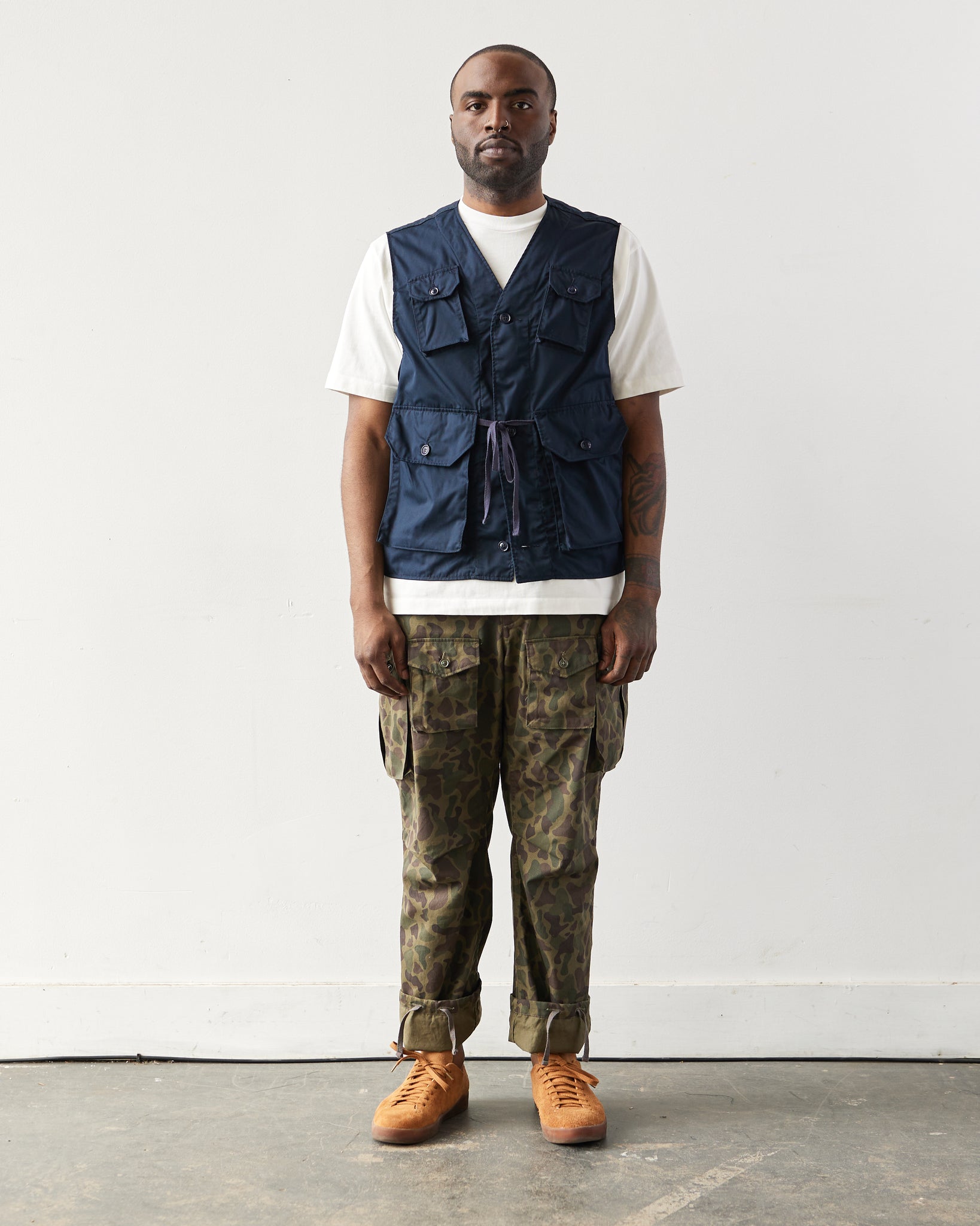 Engineered Garments C-1 Vest, Dark Navy | Glasswing