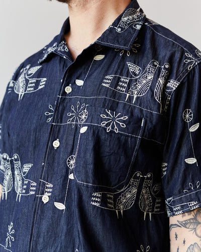 Engineered Garments Camp Shirt, Bird Embroidery