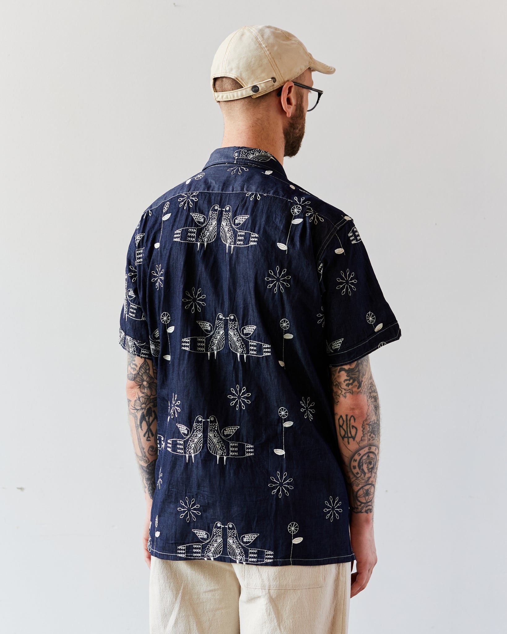 Engineered Garments Camp Shirt, Bird Embroidery