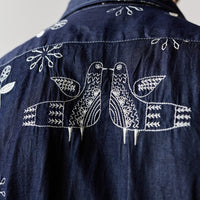 Engineered Garments Camp Shirt, Bird Embroidery