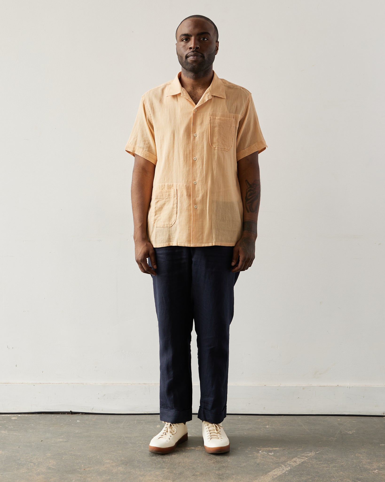 Engineered Garments Camp Shirt, Coral Crepe