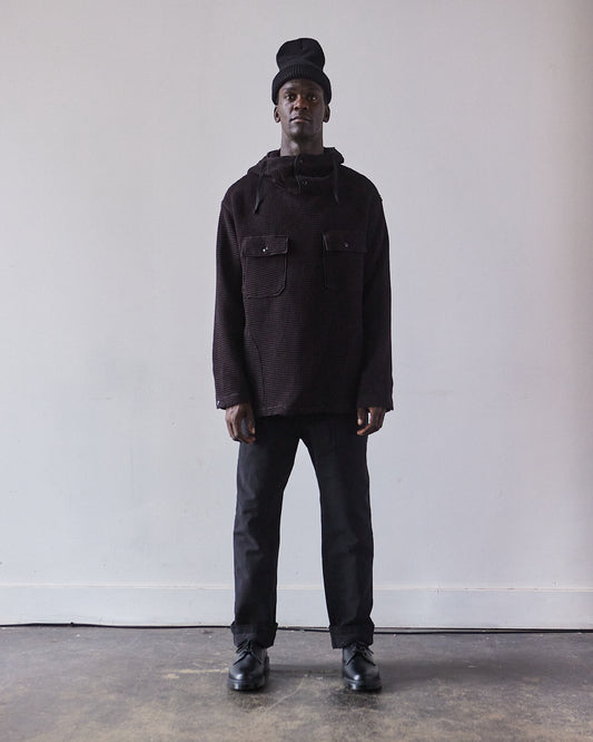 Engineered Garments Cotton Cagoule Shirt, Black Waffle