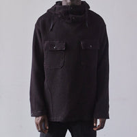 Engineered Garments Cotton Cagoule Shirt, Black Waffle