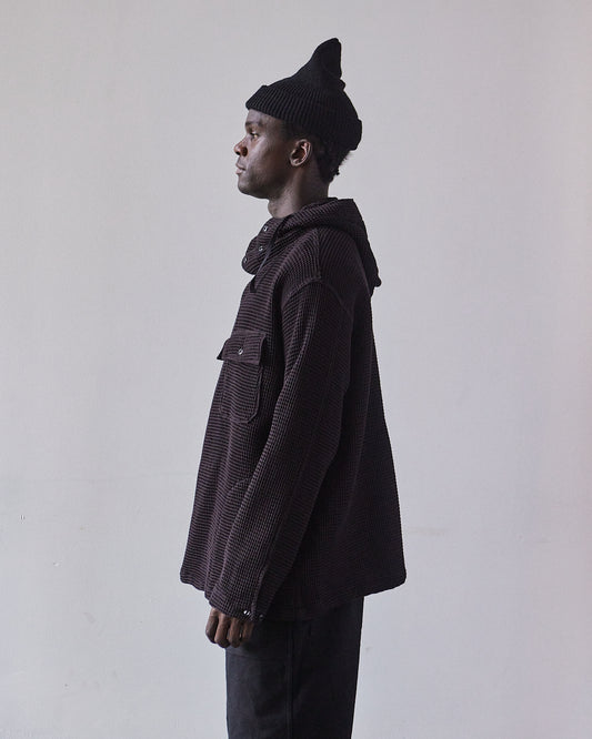 Engineered Garments Cotton Cagoule Shirt, Black Waffle