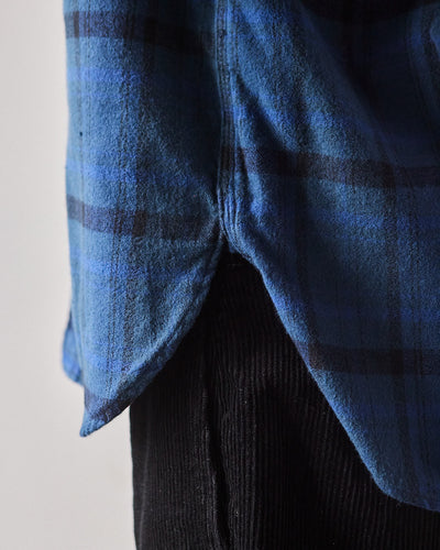 Engineered Garments Cotton Flannel Work Shirt, Navy/Black Plaid