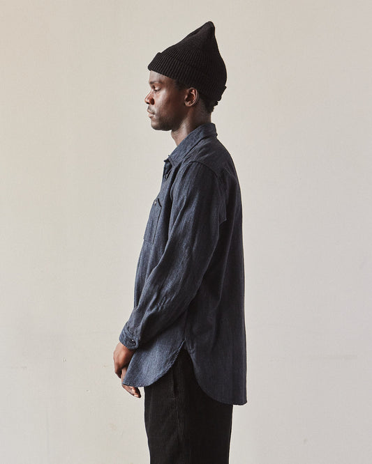 Engineered Garments Cotton Flannel Work Shirt, Navy Melange