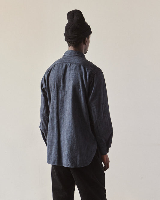 Engineered Garments Cotton Flannel Work Shirt, Navy Melange