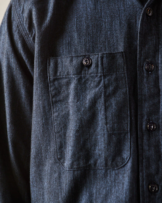 Engineered Garments Cotton Flannel Work Shirt, Navy Melange