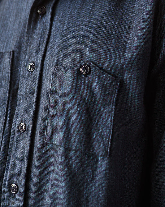 Engineered Garments Cotton Flannel Work Shirt, Navy Melange