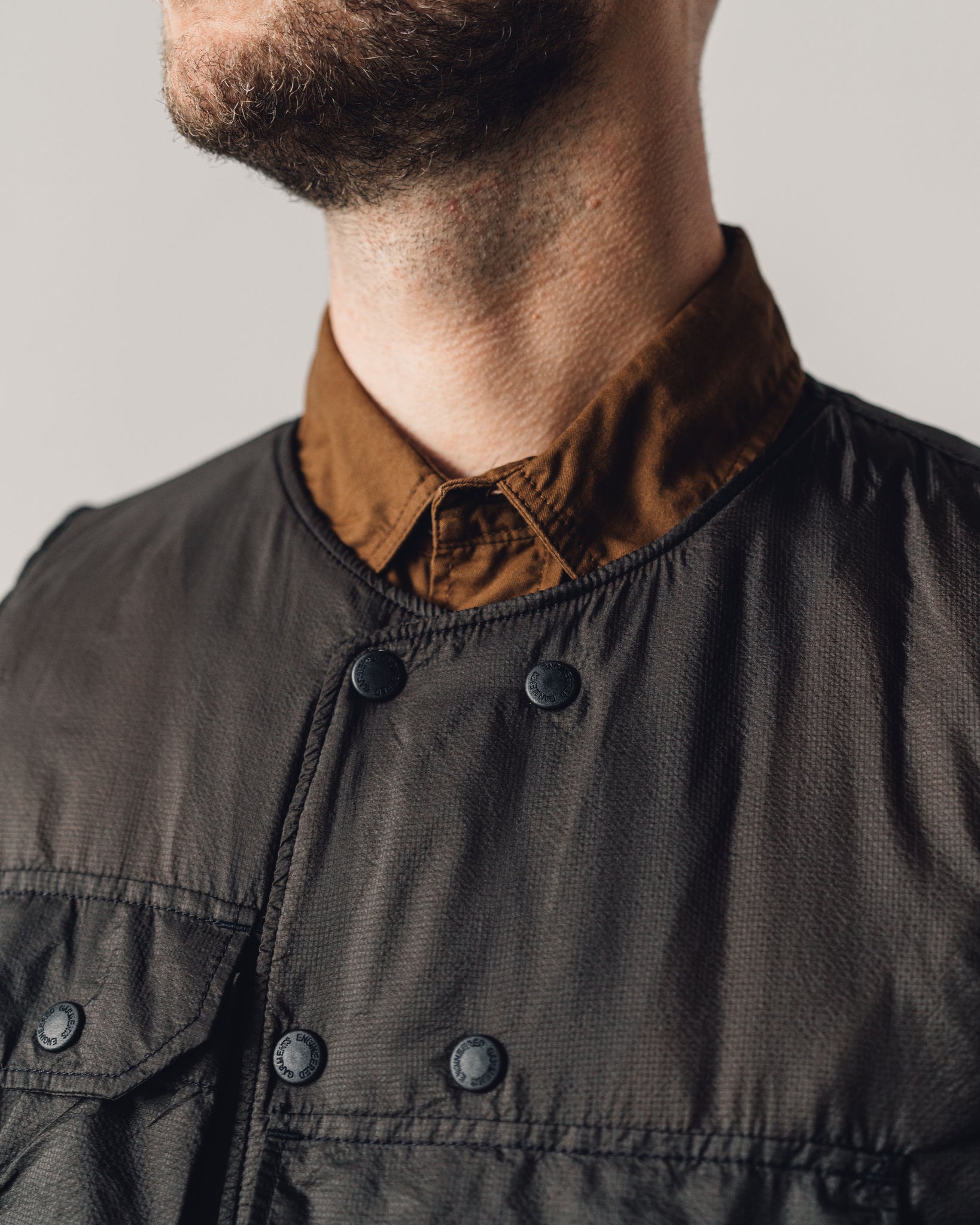 Engineered Garments Cover Vest, Brown | Glasswing