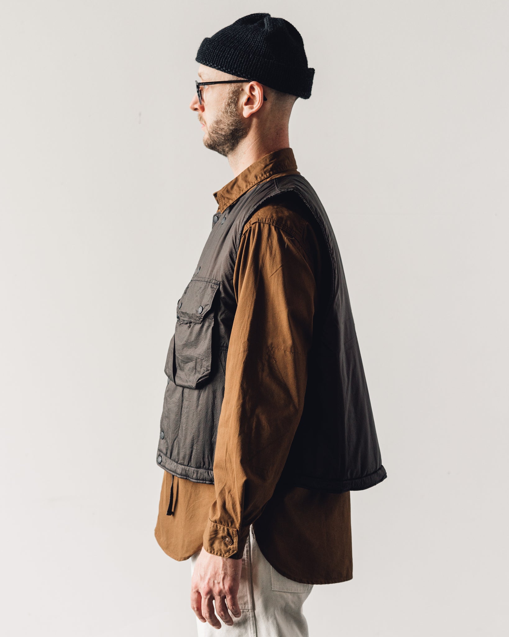 Engineered Garments Cover Vest, Brown | Glasswing