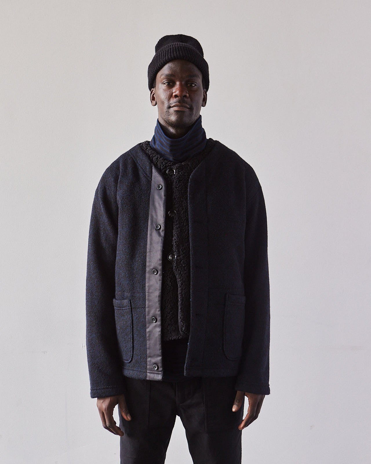 Engineered Garments Fake Melton Over Vest, Black – Glasswing