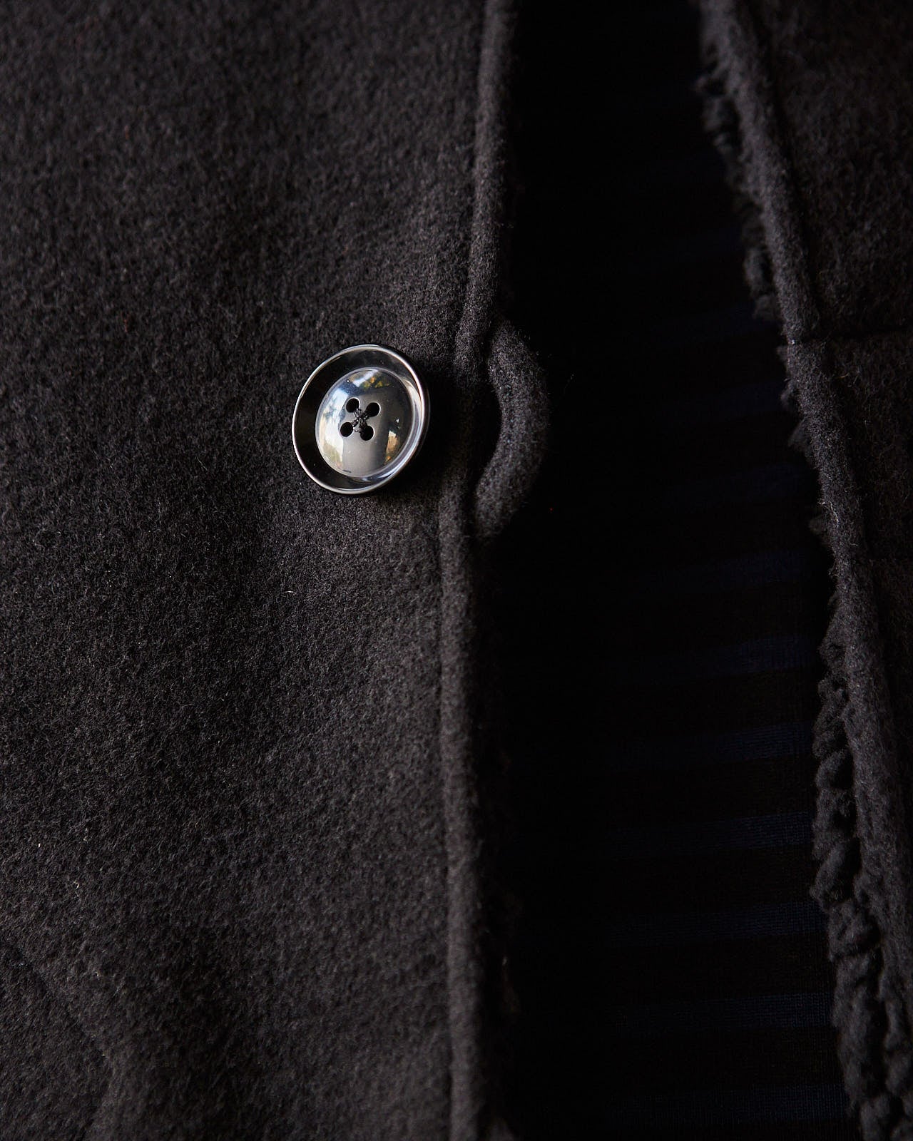 Engineered Garments Fake Melton Over Vest, Black | Glasswing