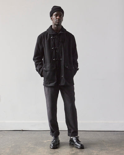 Engineered Garments Fake Melton Short Duffle Jacket, Black