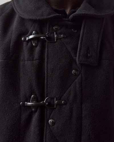 Engineered Garments Fake Melton Short Duffle Jacket, Black