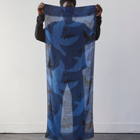 Engineered Garments Gauze Scarf, Navy Seagull