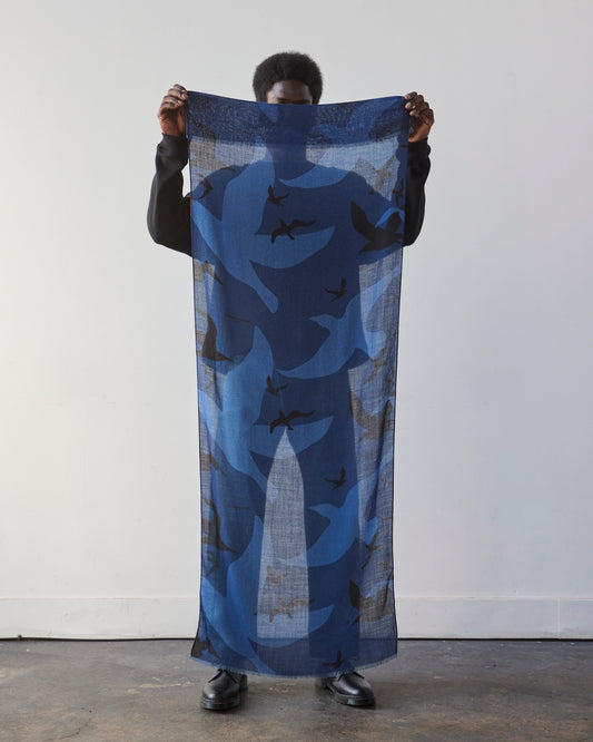 Engineered Garments Gauze Scarf, Navy Seagull