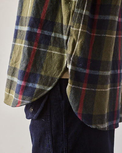 Engineered Garments Heavy Flannel Work Shirt, Green/Navy Big Plaid